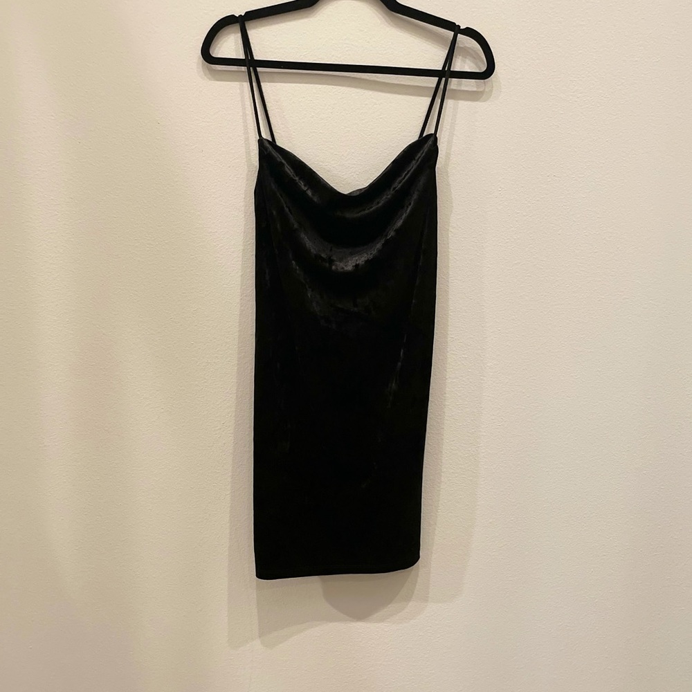 TopShop Black Velvet Mini Dress